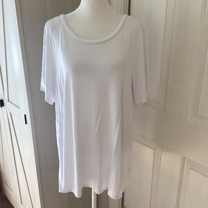 Khakis & Co Classic White Women's Short Sleeve Top Sz 2X